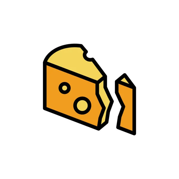 Cheese Slice Icon Simple Color Outline Illustration Elements Dairy Product — Stock vektor