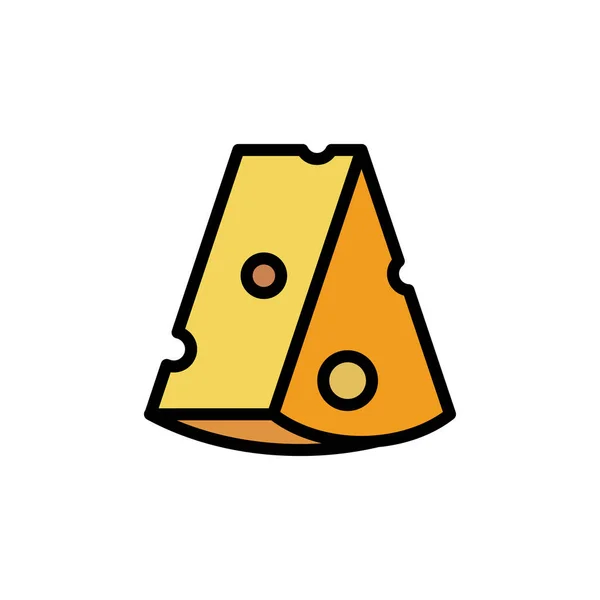 Cheese Slice Icon Simple Color Outline Illustration Elements Dairy Product — 스톡 벡터