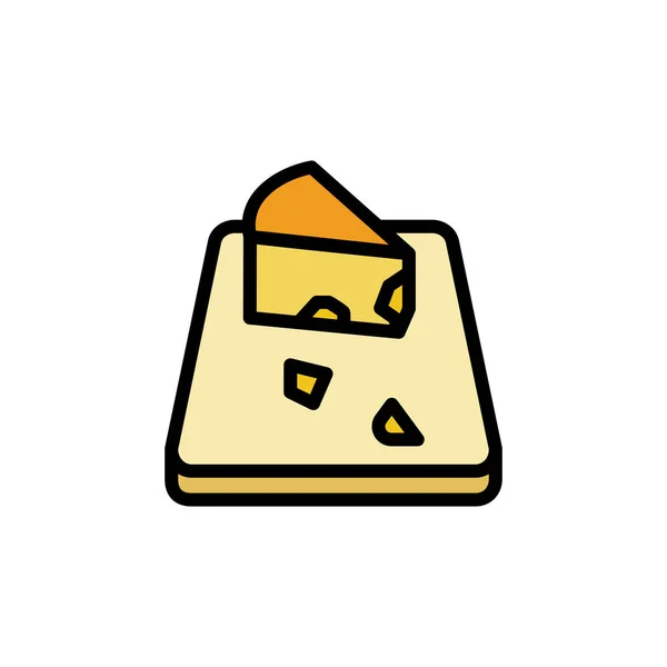 Tray Cheese Icon Simple Color Outline Illustration Elements Dairy Product — 스톡 벡터