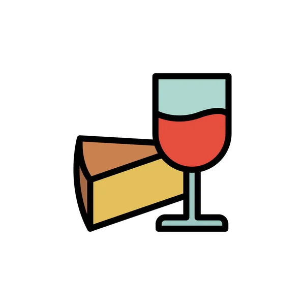 Cheese Slice Goblet Icon Simple Color Outline Illustration Elements Dairy — Vector de stock