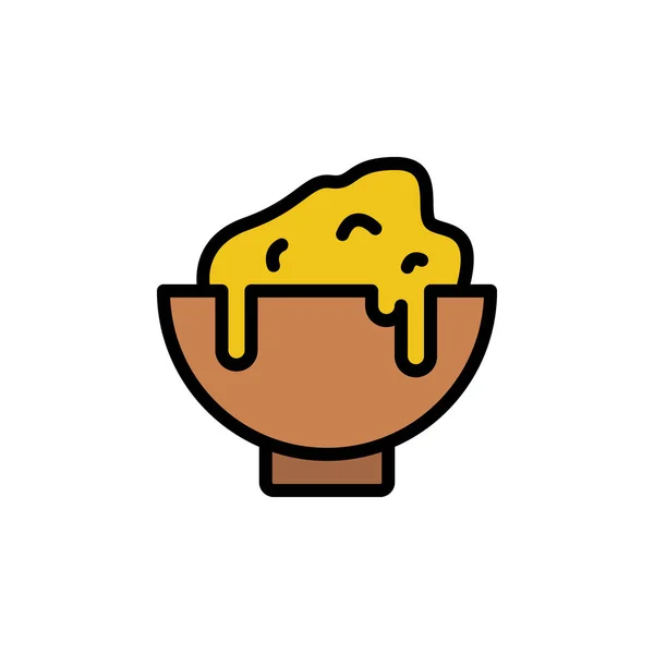 Bowl Cheese Icon Simple Color Outline Illustration Elements Dairy Product — Stok Vektör