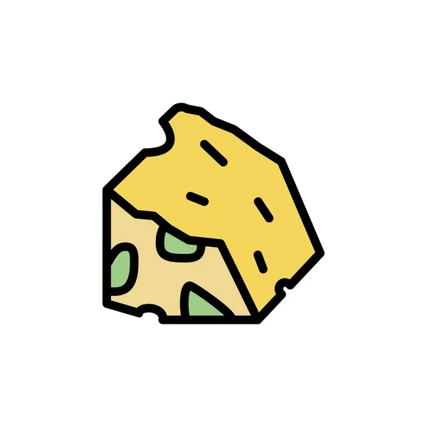 Cheese Slice Gorgonzola Icon Simple Color Outline Illustration Elements Dairy — Vettoriale Stock