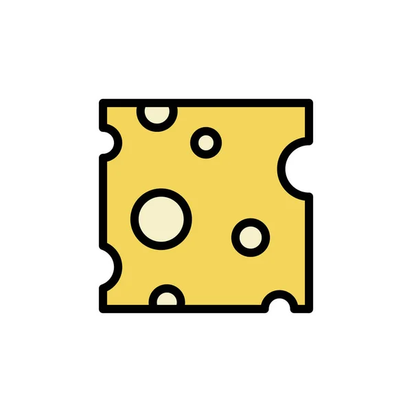 Cheese Slice Icon Simple Color Outline Illustration Elements Dairy Product — 스톡 벡터