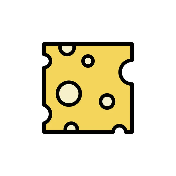 Cheese slice icon. Simple color with outline illustration elements of dairy product icons for ui and ux, website or mobile application on white background