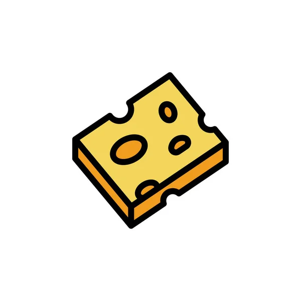 Cheese Slice Icon Simple Color Outline Illustration Elements Dairy Product — 스톡 벡터