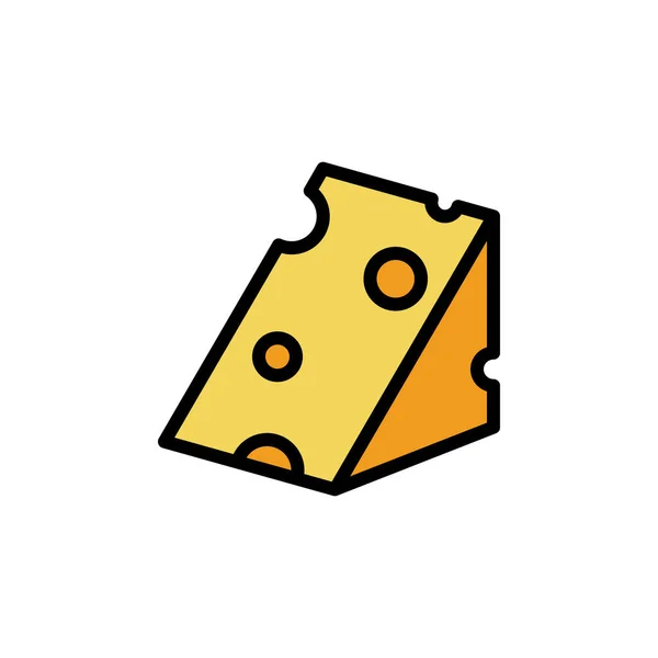 Cheese Slice Icon Simple Color Outline Illustration Elements Dairy Product — Stockový vektor