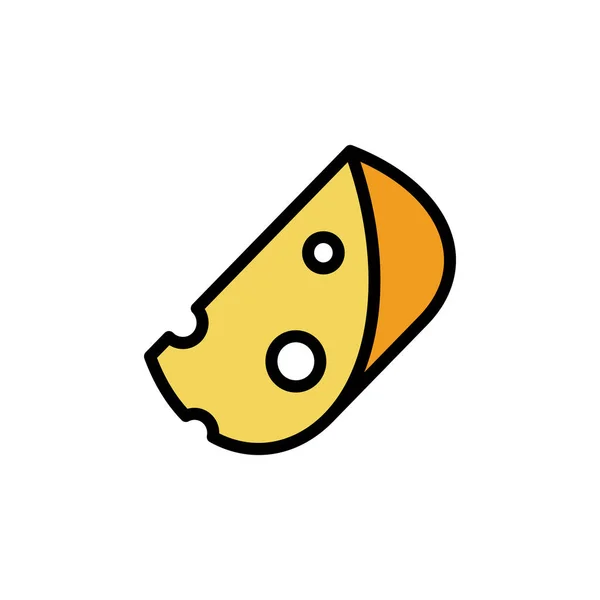 Cheese Slice Emmental Icon Simple Color Outline Illustration Elements Dairy — Image vectorielle