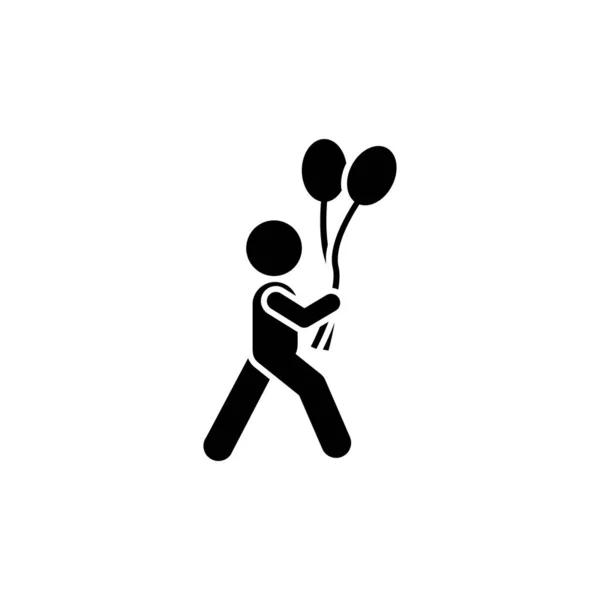 Balloon Boy Child Icon Element Children Pictogram Premium Quality Graphic — Stockvektor