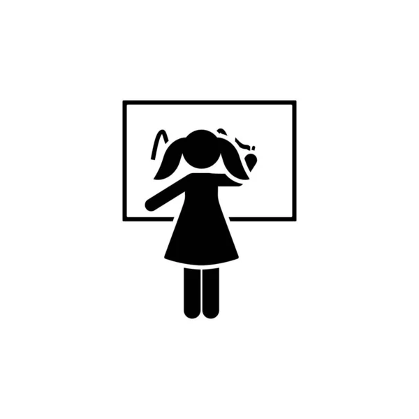 Plaque Write Girl School Icon Element Children Pictogram Premium Quality — Wektor stockowy