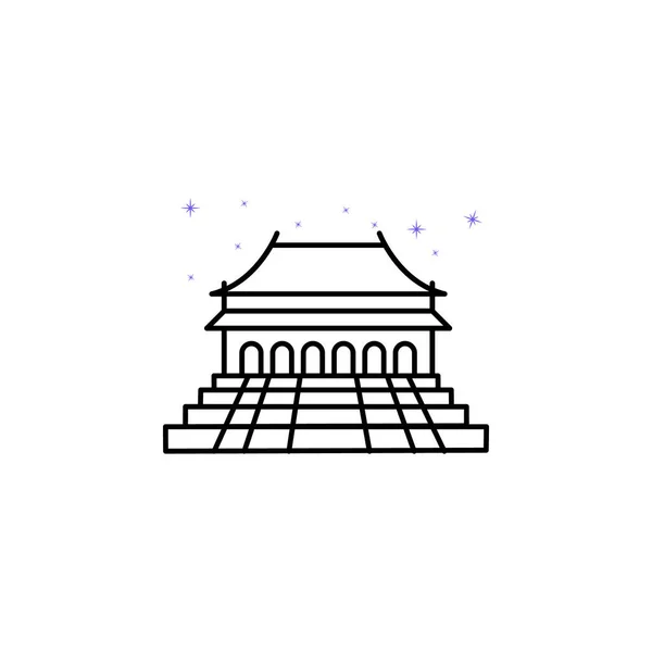 Beijing China Culture Building Icon Element China Culture Icon Thin — Stock Vector