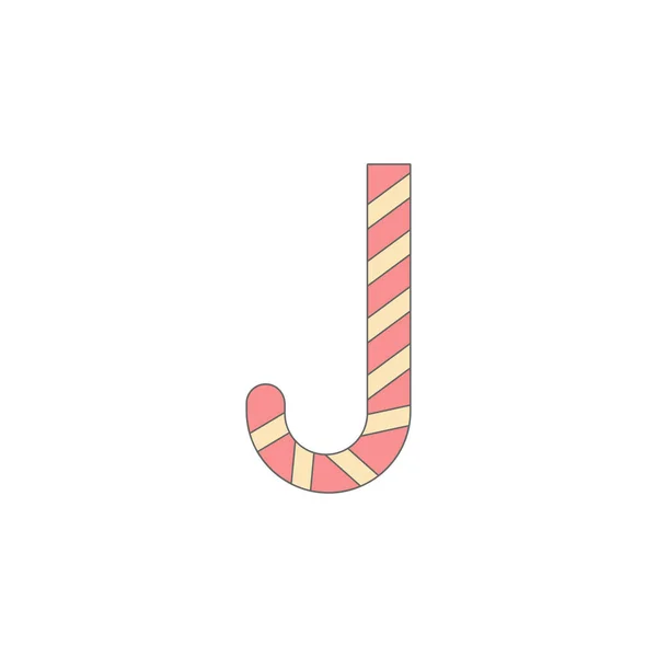 Candy Cane Christmas Colored Icon Element Christmas Holiday Colored Icon — Image vectorielle