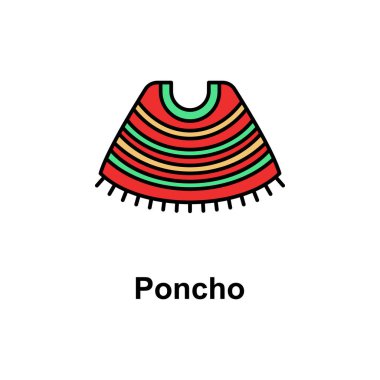 Poncho, dress icon. Element of Cinco de Mayo color icon. Premium quality graphic design icon. Signs and symbols collection icon for websites, web design, mobile app on white background