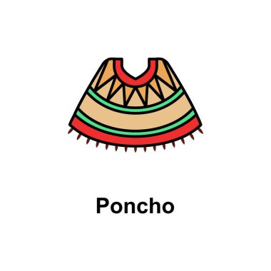 Poncho, dress icon. Element of Cinco de Mayo color icon. Premium quality graphic design icon. Signs and symbols collection icon for websites, web design, mobile app on white background