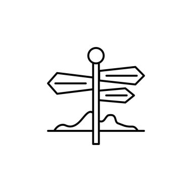 Road sign icon. Simple line, outline vector elements of city for ui and ux, website or mobile application on white background