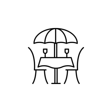 Street cafe, umbrella, table icon. Simple line, outline vector elements of city for ui and ux, website or mobile application on white background