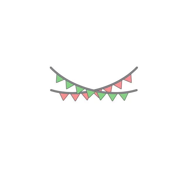 Різдвяні Стрічки Кольорова Ікона Елемент Різдвяної Святкової Кольорової Ікони Значок — стоковий вектор