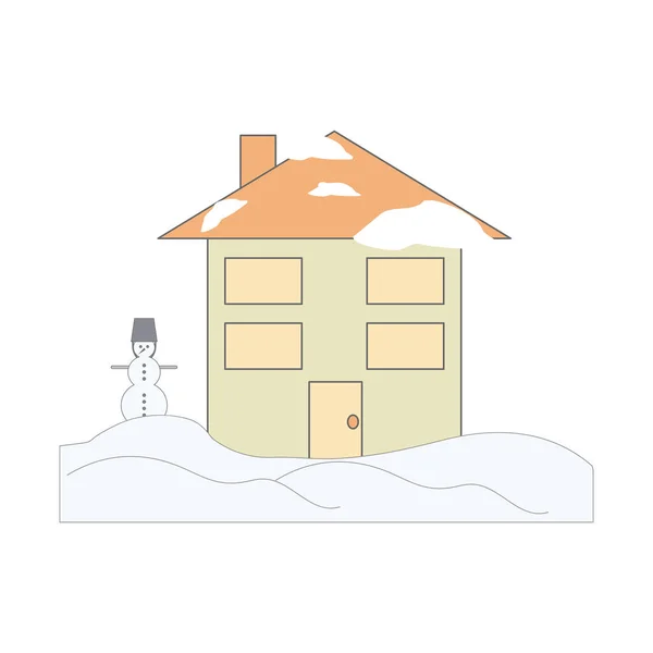 House Christmas Eve Colored Icon Element Christmas Holiday Colored Icon — Vetor de Stock