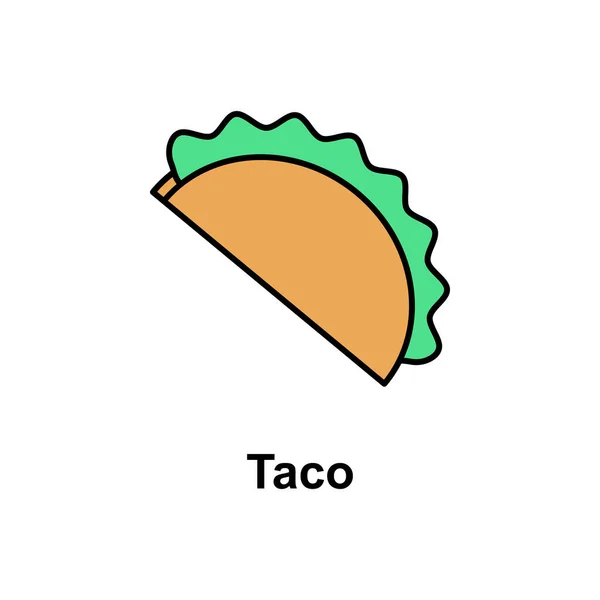 Taco Food Icon Element Cinco Mayo Color Icon Premium Quality — Stok Vektör