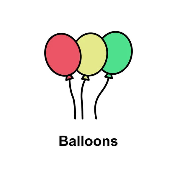 Balloons Decoration Icon Element Cinco Mayo Color Icon Premium Quality — Stok Vektör