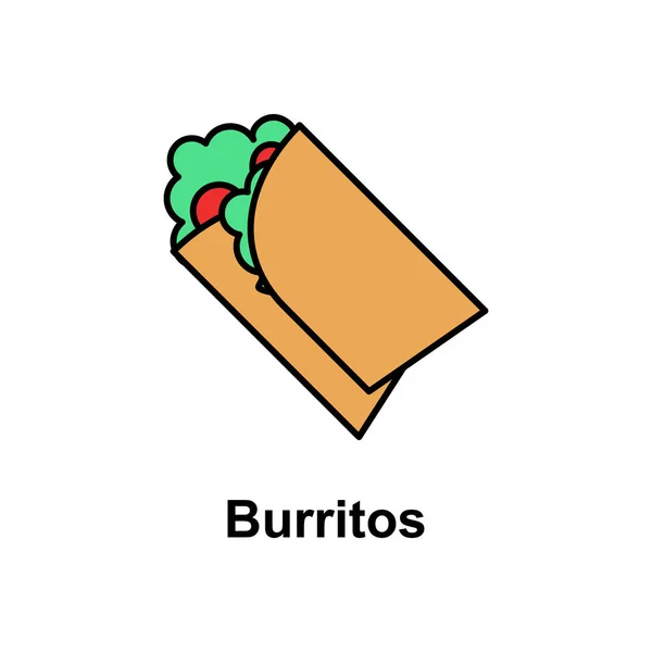 Burritos Food Icon Element Cinco Mayo Color Icon Premium Quality — Image vectorielle