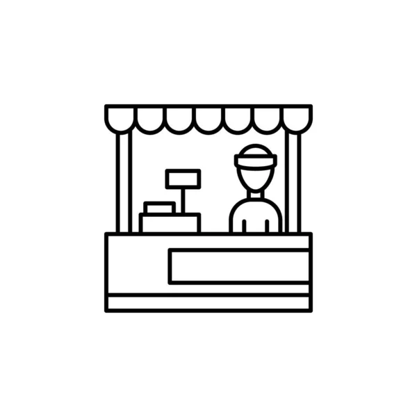 Street Shop Street Food Icon Simple Line Outline Vector Elements — Wektor stockowy