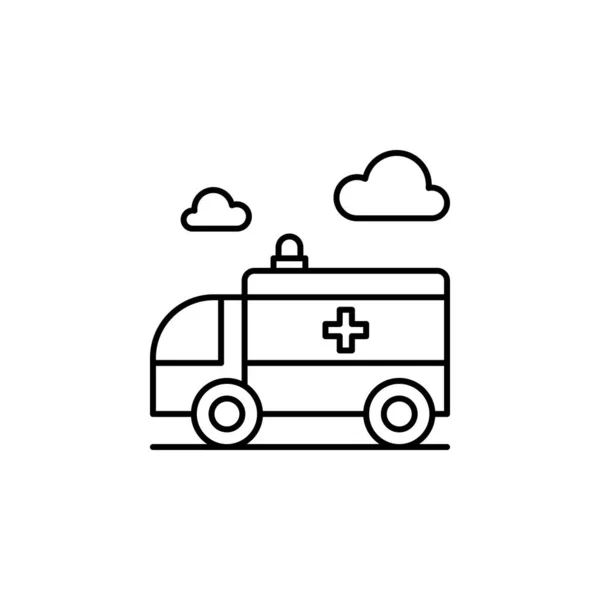Ambulance Car Icon Simple Line Outline Vector Elements City Website — Archivo Imágenes Vectoriales