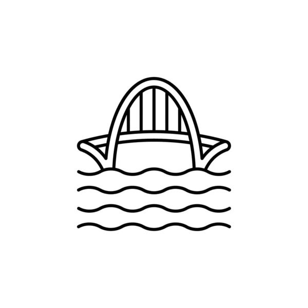 Bridge Sea Icon Simple Line Outline Vector Elements City Website — ストックベクタ