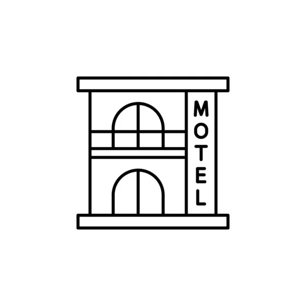 Motel Building Icon Simple Line Outline Vector Elements City Website — Wektor stockowy