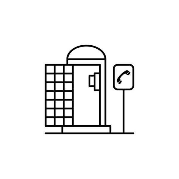 Phone Booth Phone Sign Icon Simple Line Outline Vector Elements — Archivo Imágenes Vectoriales