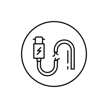 Broken cable, connector icon. Simple line, outline vector elements of connectors and cables icons for ui and ux, website or mobile application on white background