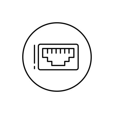 Ethernet, connector icon. Simple line, outline vector elements of connectors and cables icons for ui and ux, website or mobile application on white background
