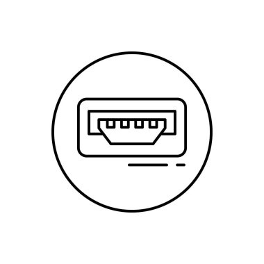 USB, connector icon. Simple line, outline vector elements of connectors and cables icons for ui and ux, website or mobile application on white background