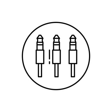 Jack connectors, three icon. Simple line, outline vector elements of connectors and cables icons for ui and ux, website or mobile application on white background