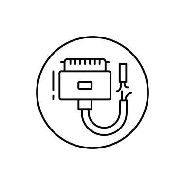 Broken cable, connector icon. Simple line, outline vector elements of connectors and cables icons for ui and ux, website or mobile application on white background