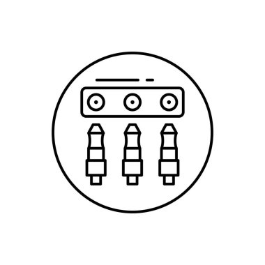 Jack Connector, three icon. Simple line, outline vector elements of connectors and cables icons for ui and ux, website or mobile application on white background