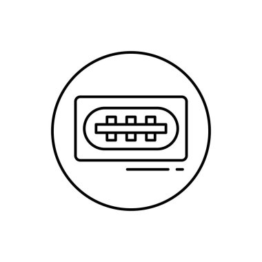 USB, connector icon. Simple line, outline vector elements of connectors and cables icons for ui and ux, website or mobile application on white background