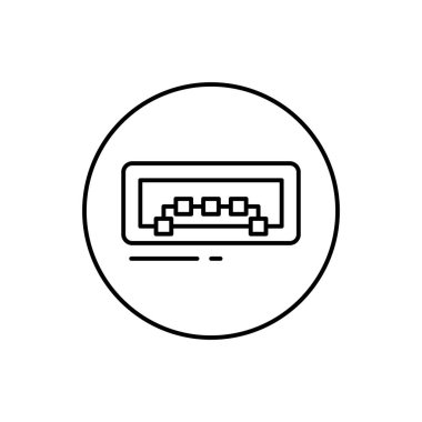 USB, connector icon. Simple line, outline vector elements of connectors and cables icons for ui and ux, website or mobile application on white background