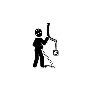 cable, electric worker icon. Element of construction worker for mobile concept and web apps. Detailed cable, electric icon can be used for web and mobile on white background