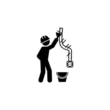 cable, patch up worker icon. Element of construction worker for mobile concept and web apps. Detailed cable, patch up icon can be used for web and mobile on white background