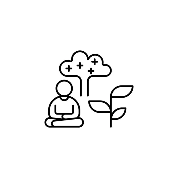 Psychology Meditation Relax Icon Element Concentration Line Icon White Background — Image vectorielle