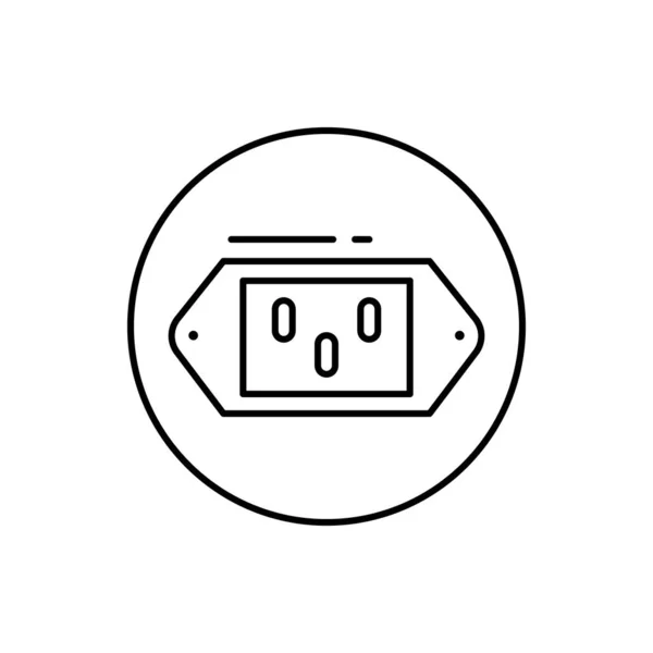 Power Connector Icon Simple Line Outline Vector Elements Connectors Cables —  Vetores de Stock