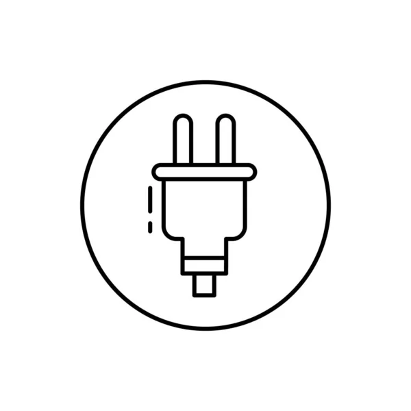 Plug Connector Icon Simple Line Outline Vector Elements Connectors Cables — Vetor de Stock