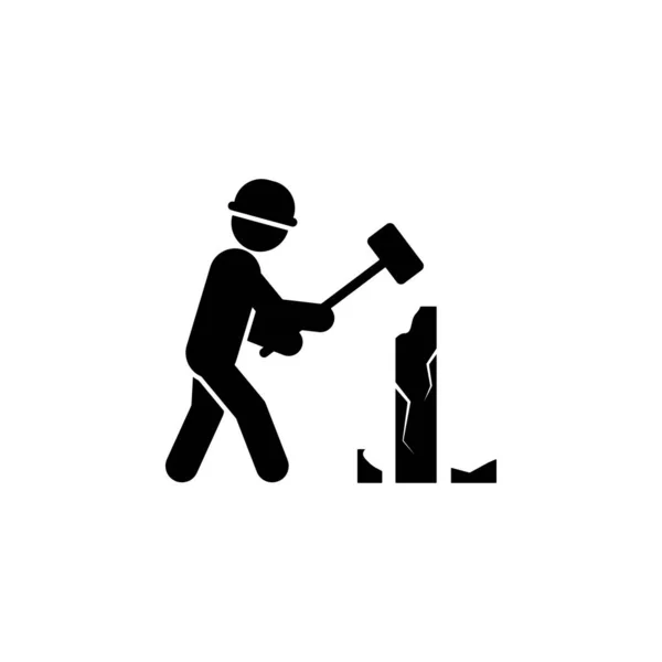 Construction Demolish Worker Icon Element Construction Worker Mobile Concept Web — Vector de stock