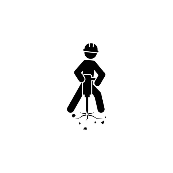 Construction Driller Worker Icon Element Construction Worker Mobile Concept Web — Vector de stock