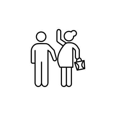 Customer pregnant man satisfaction icon. Element of consumer behavior line icon on white background