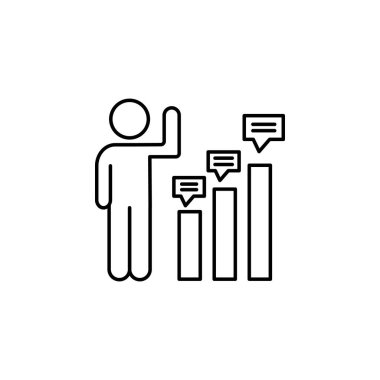 Research quantitative growth icon. Element of consumer behavior line icon on white background