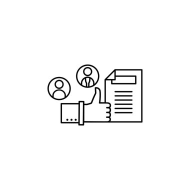 Document satisfaction like hand icon. Element of consumer behavior line icon on white background