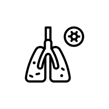 Infected lungs, coronavirus icon. Simple line, outline vector elements of viral pandemic icons for ui and ux, website or mobile application on white background