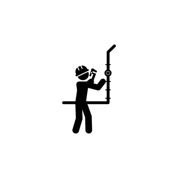 Fix Pipe Worker Icon Element Construction Worker Mobile Concept Web — Image vectorielle