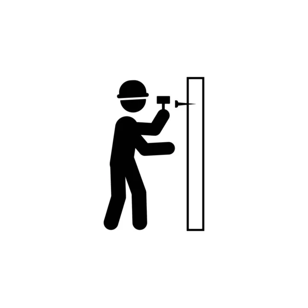 Hammer Wall Worker Icon Element Construction Worker Mobile Concept Web — Vector de stock